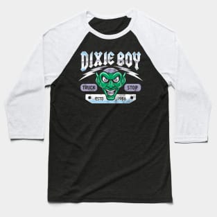 Dixie Boy Truck Stop - WITH BACK PRINT - Vintage Horror Baseball T-Shirt
